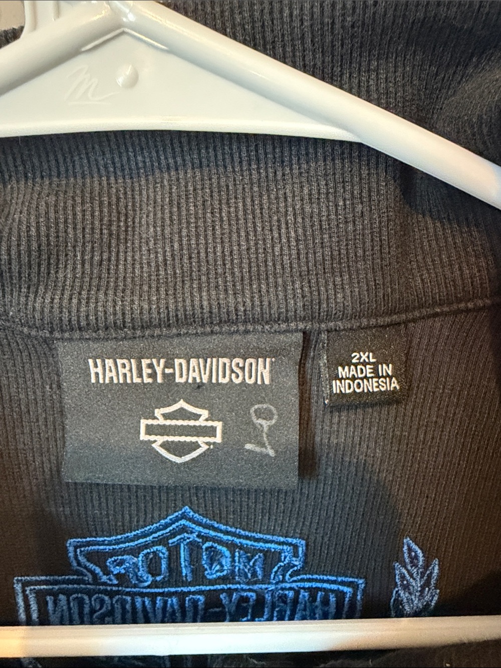 Harley-Davidson Black Women's Sleeveless Zip Vest with Blue Logo size 2XL ✨ - Picture 4 of 8